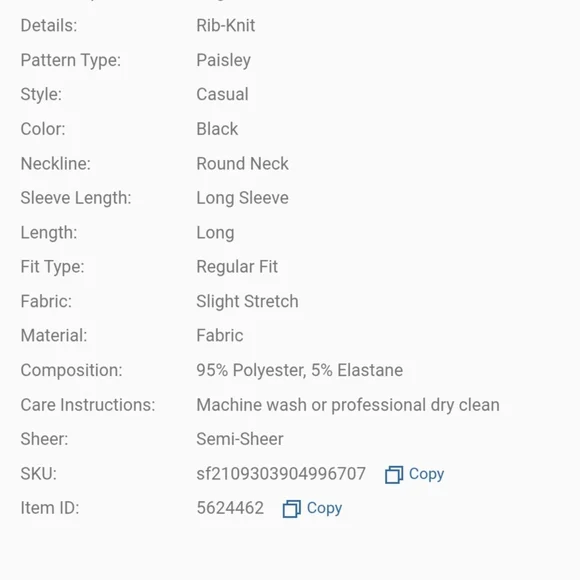 Black Paisley Sleeve Women's Top - Picture 6 of 7